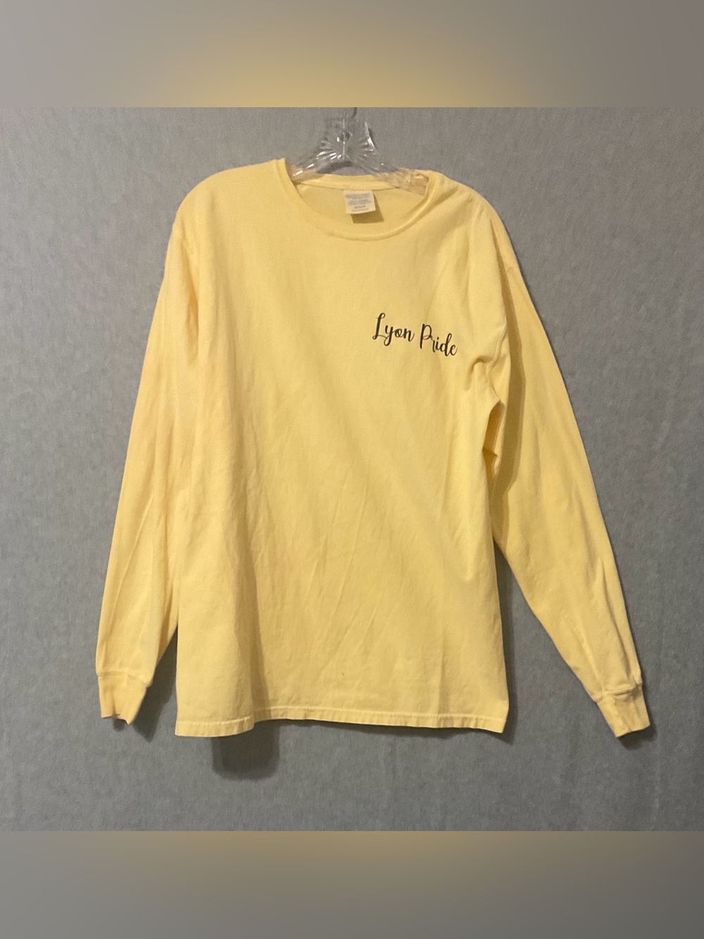 Comfort Wash Mens  Yellow Long Sleeve Cotton Shirt Casual Workwear Lion Sz M